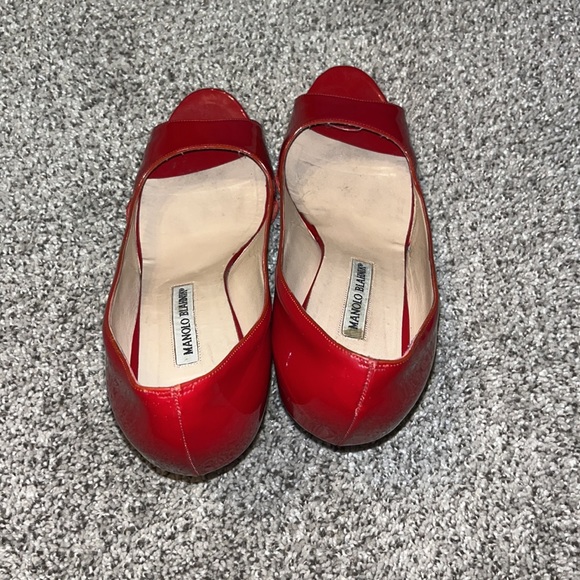 Red Manolo Blahnik Peeptoe Stilletto Heels - AUTHENTIC! - Picture 8 of 9